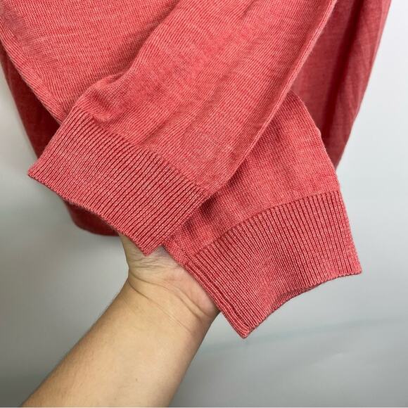 Hart Schaffner Marx Extra Fine Merino Wool pink knit sweater V-neck size XLT - Picture 7 of 10